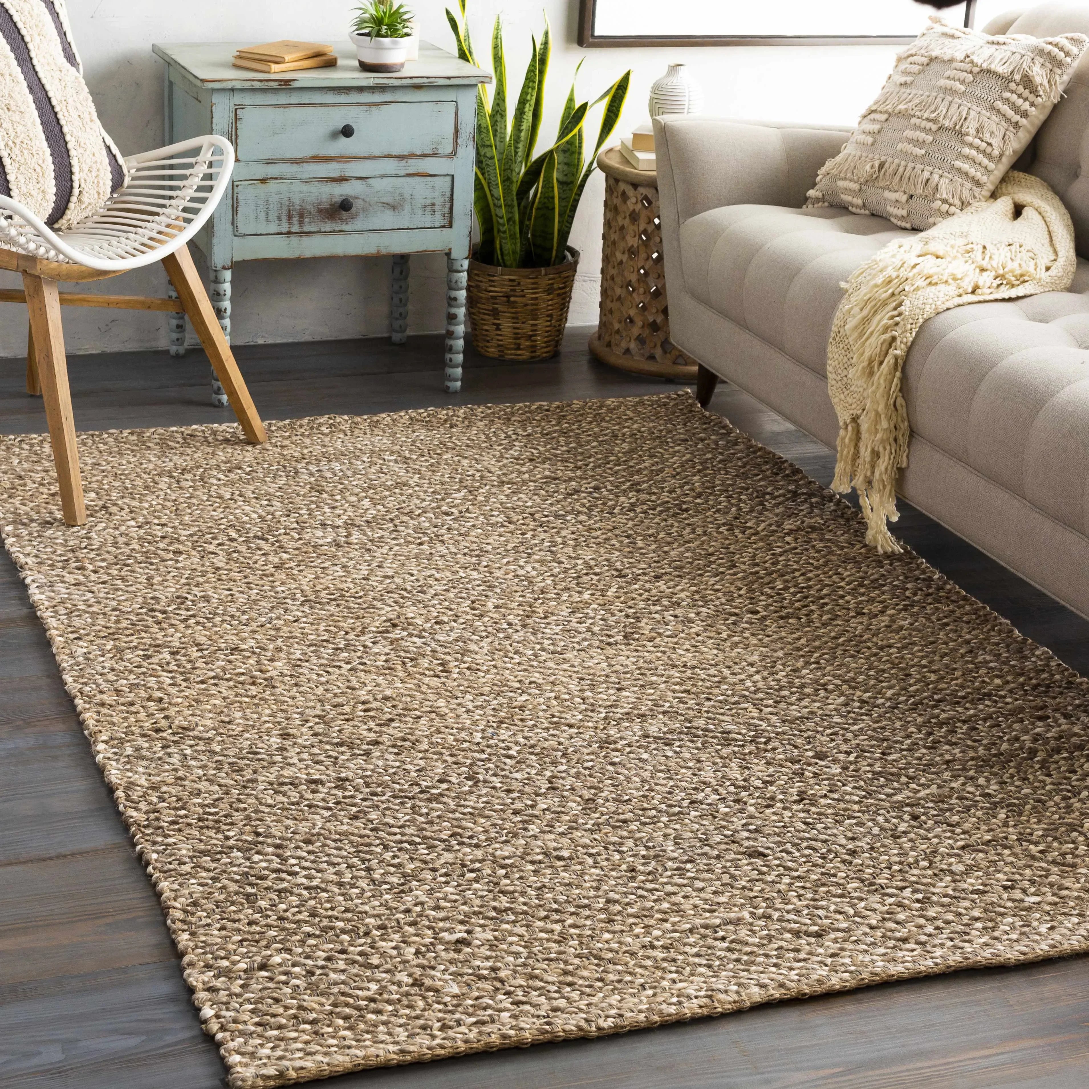 Caspar Hand Woven Natural Jute Rug - The Mayfair Hall