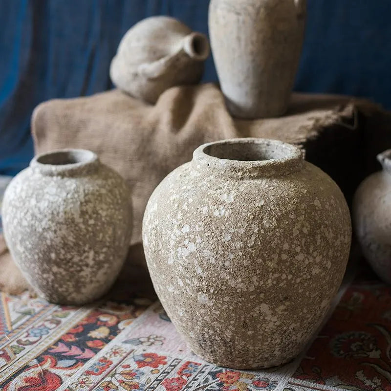Cement Pot Pompeii Style Handmade Art Jar Pot - The Mayfair Hall