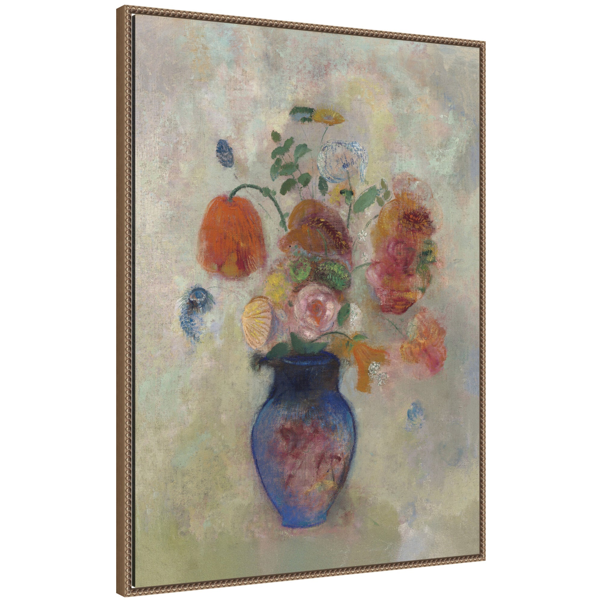 Large Vase with Flowers 1912 Odilion Redon by Nostalgia Prints Framed Canvas Wall Art Print