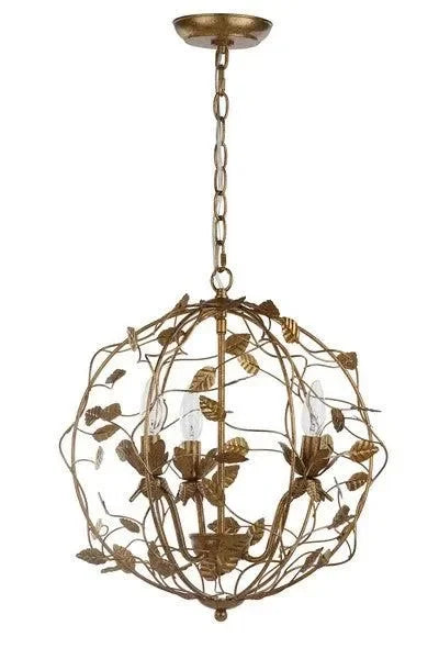 Austen Metal Cage Chandelier in Gold Leaf - The Mayfair Hall