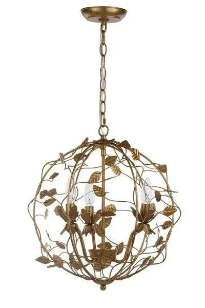 Austen Metal Cage Chandelier in Gold Leaf - The Mayfair Hall