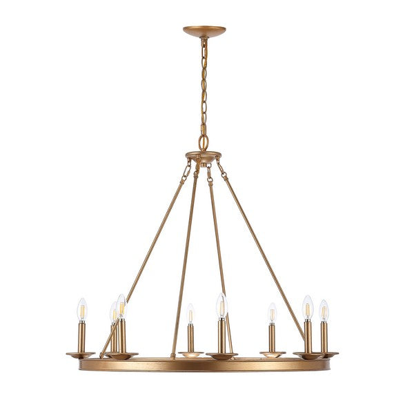 Fauna Chandelier in Gold with 8 Candelabra Style Sockets
