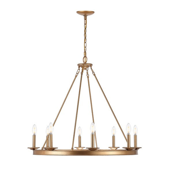 Fauna Chandelier in Gold with 8 Candelabra Style Sockets