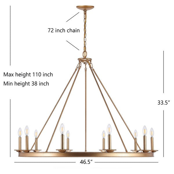 Telta Chandelier in Gold with 10 Candelabra Style Sockets
