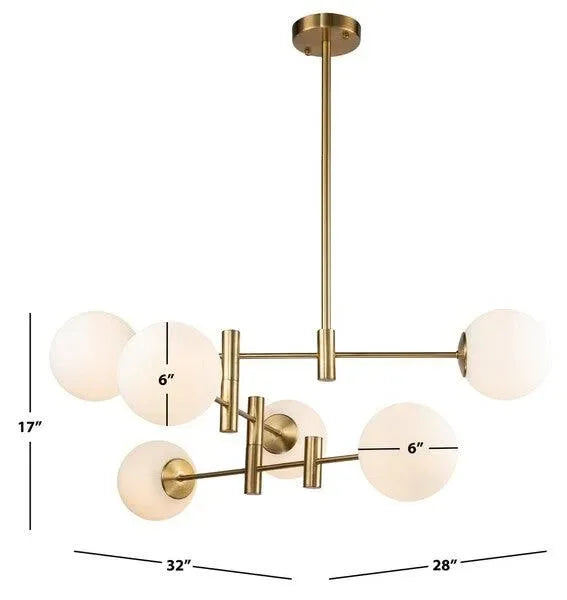 Gideon Steel Chandelier in Antique Gold with Glass Spheres - The Mayfair Hall