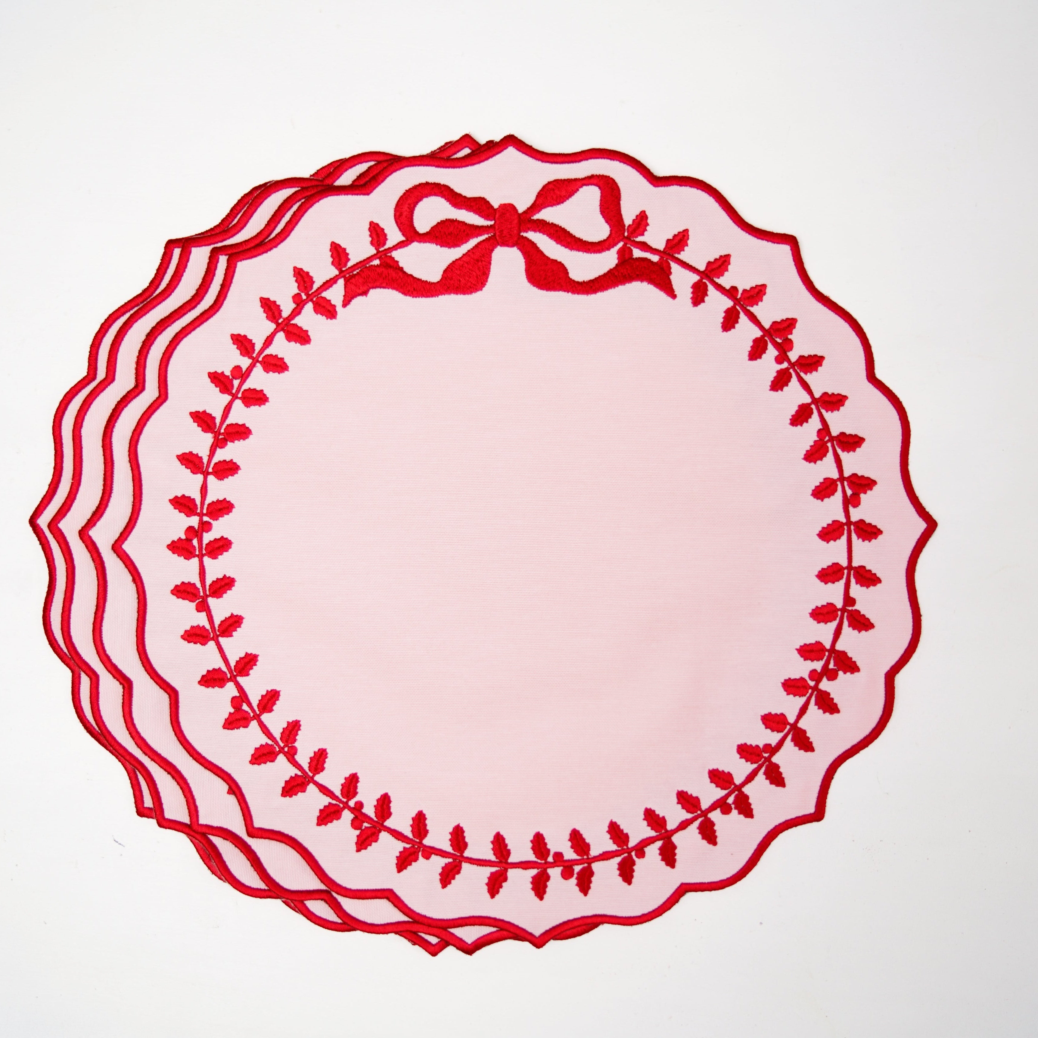 CHAMPAGNE PINK COTTON BLEND ROUND PLACEMAT