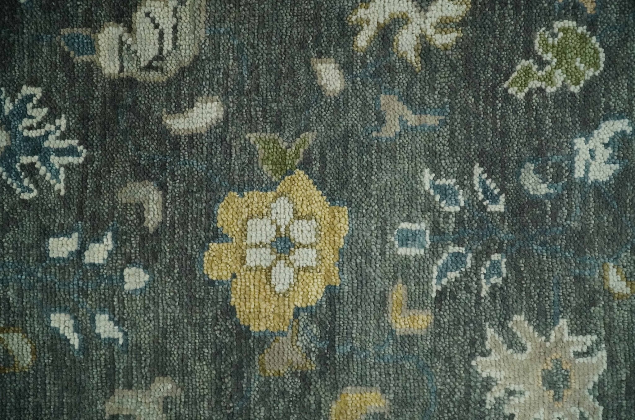 Charcoal and Ivory Hand Knotted 6x9, 8x10, 9x12, 10x14 and 12x15 Traditional Persian Oushak Wool Rug | TRDCP817 - The Rug Decor