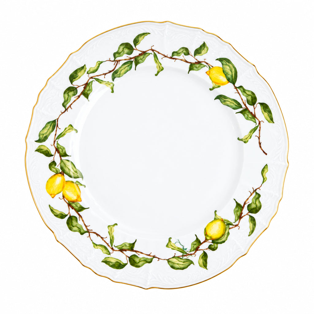 Limoeiro Porcelain Charger with Gold Accents by Tania Bulhões