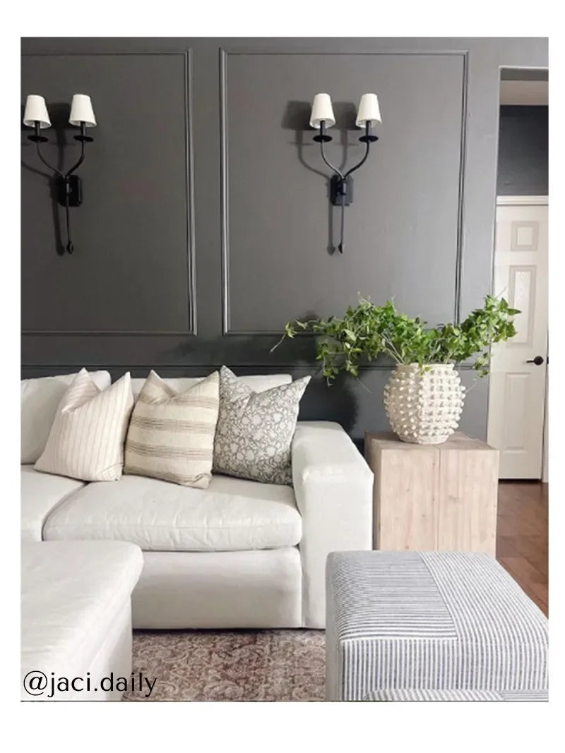 Charles Pillow Cover in Cream and Light Brown - The Mayfair Hall