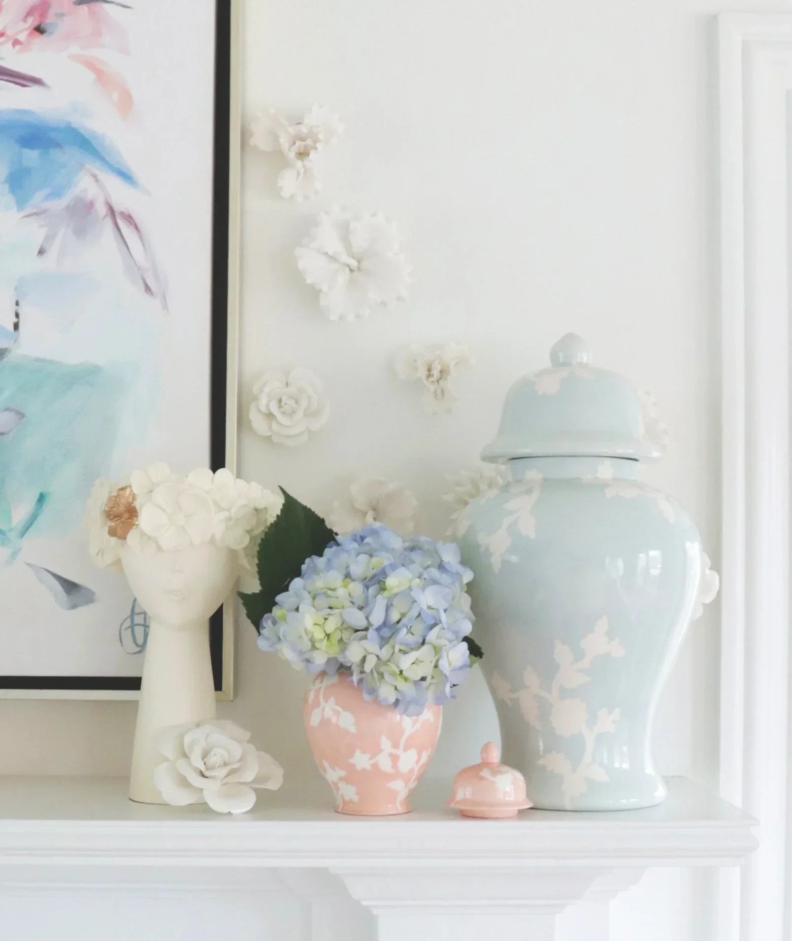 Chinoiserie Dreams Ginger Jars in Hydrangea Light Blue - The Mayfair Hall