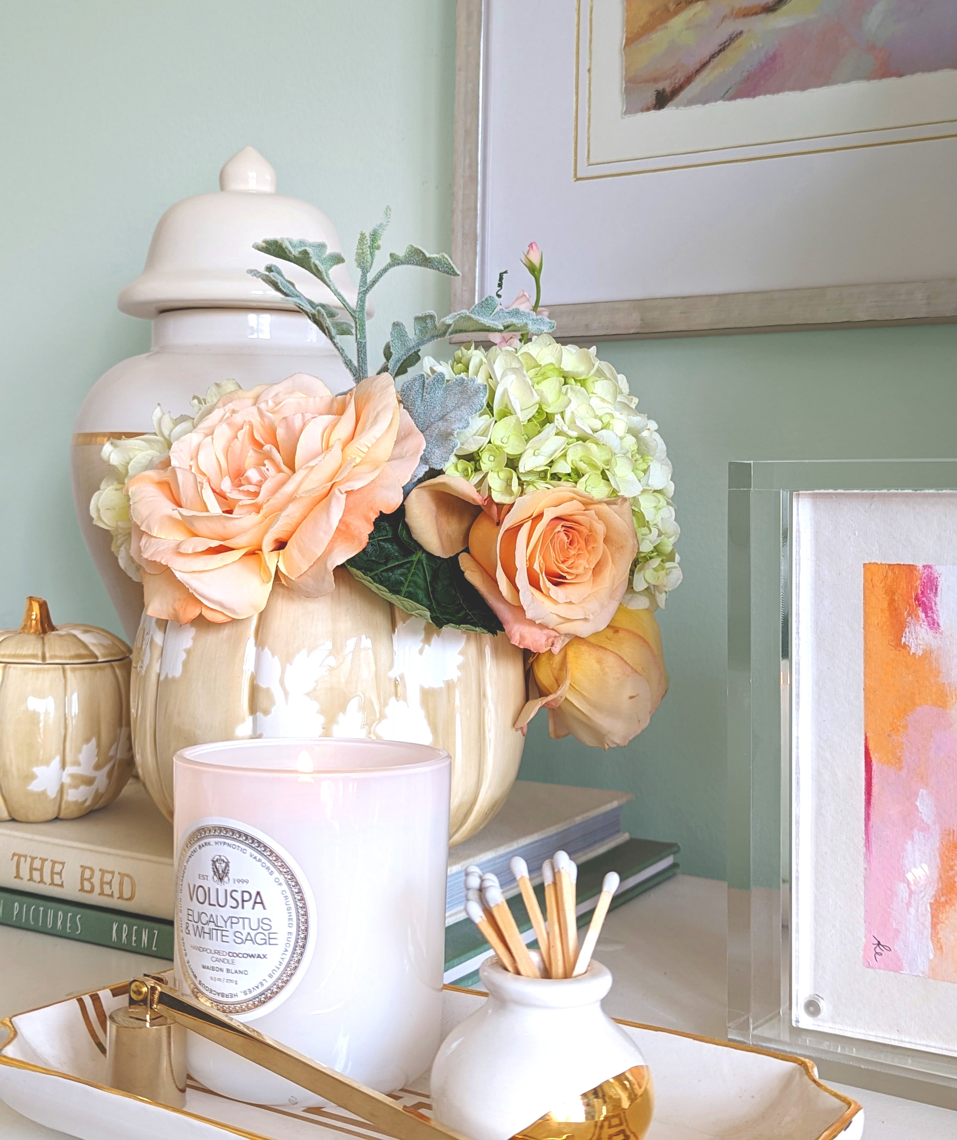Chinoiserie Pumpkin Jars in Sand