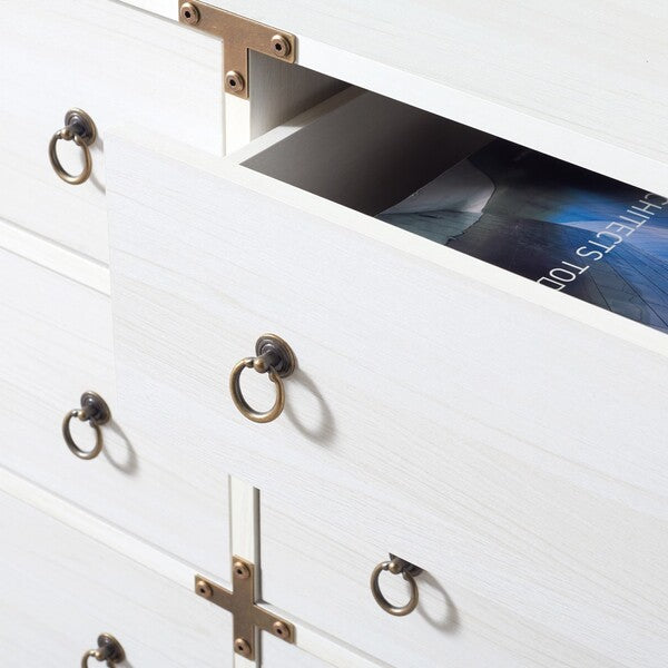 Galio 6 Drawer Chest in Bleached White