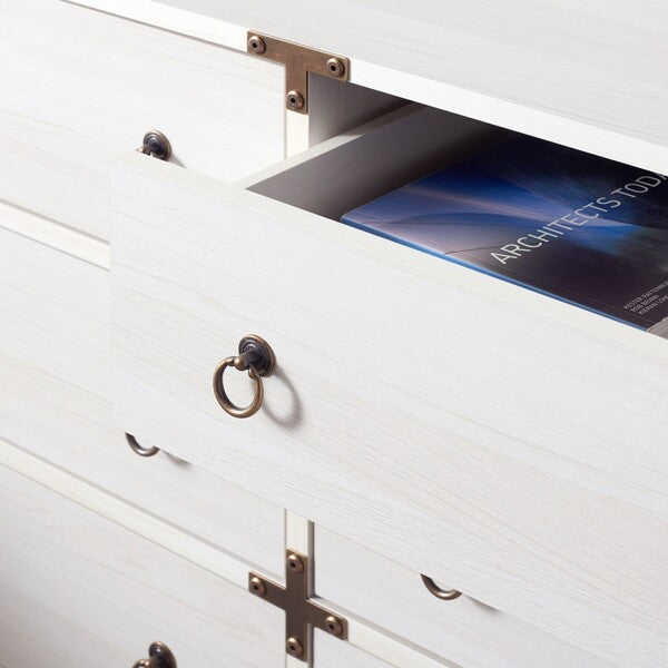 Galio 6 Drawer Chest in Bleached White