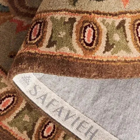 Classic Wool Rug in Beige and Olive - The Mayfair Hall