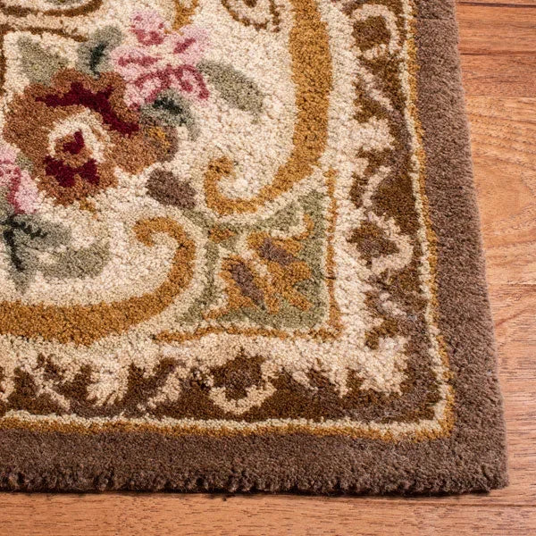 Classic Wool Rug in Light Gold and Green - The Mayfair Hall