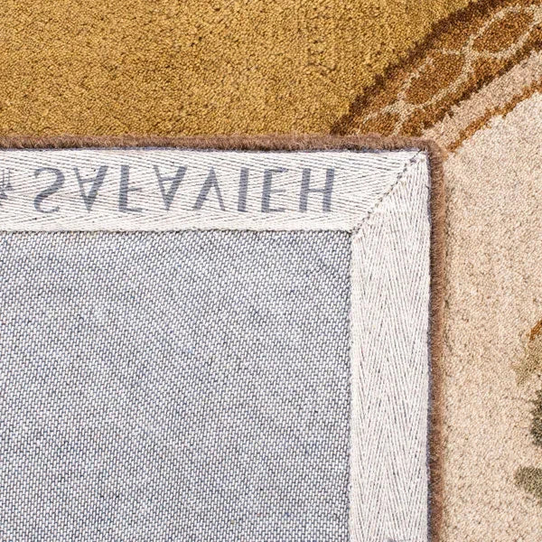 Classic Wool Rug in Light Gold and Green - The Mayfair Hall