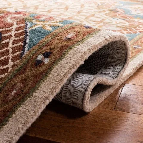 Classic Wool Rug in Ivory and Light Blue - The Mayfair Hall