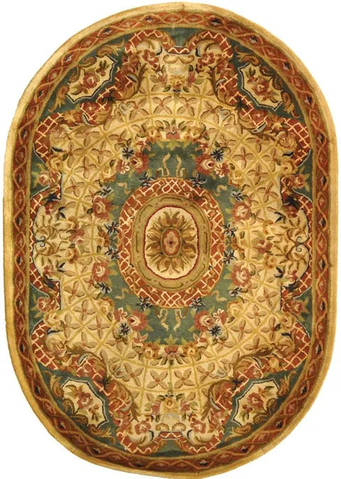 Classic Wool Rug in Ivory and Light Blue - The Mayfair Hall