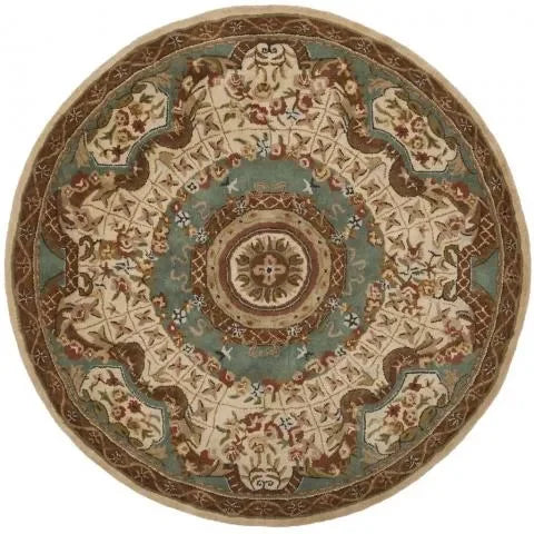 Classic Wool Rug in Ivory and Light Blue - The Mayfair Hall