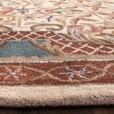 Classic Wool Rug in Ivory and Light Blue - The Mayfair Hall