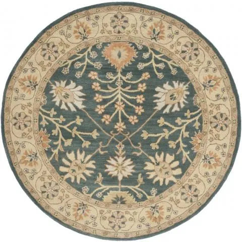 Classic Wool Rug in Blue and Light Gold - The Mayfair Hall