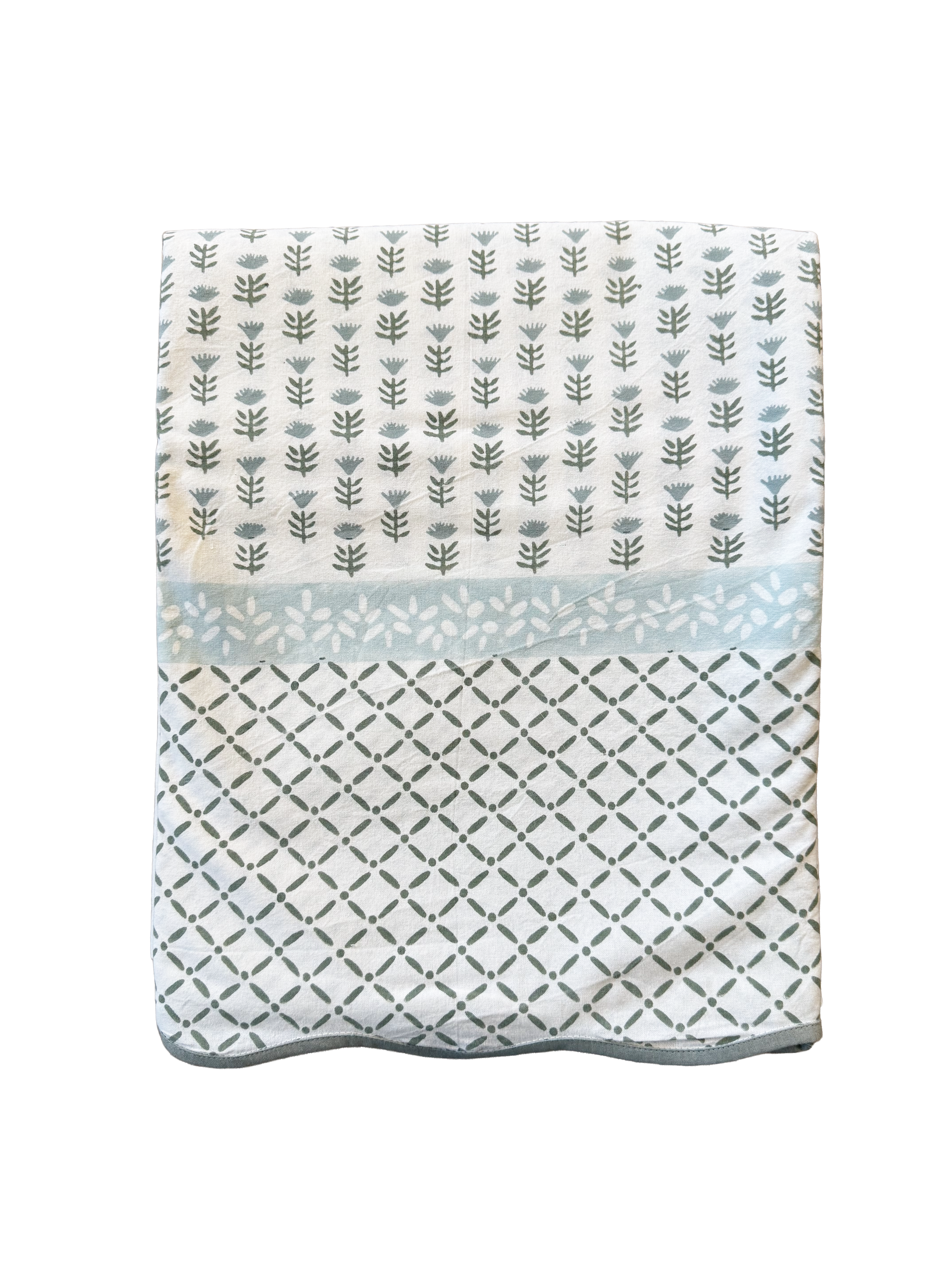 Claire Tablecloth in Serene - Block Printed