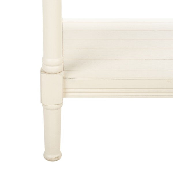 Rafiki 3 Shelf Console Table in Distressed White