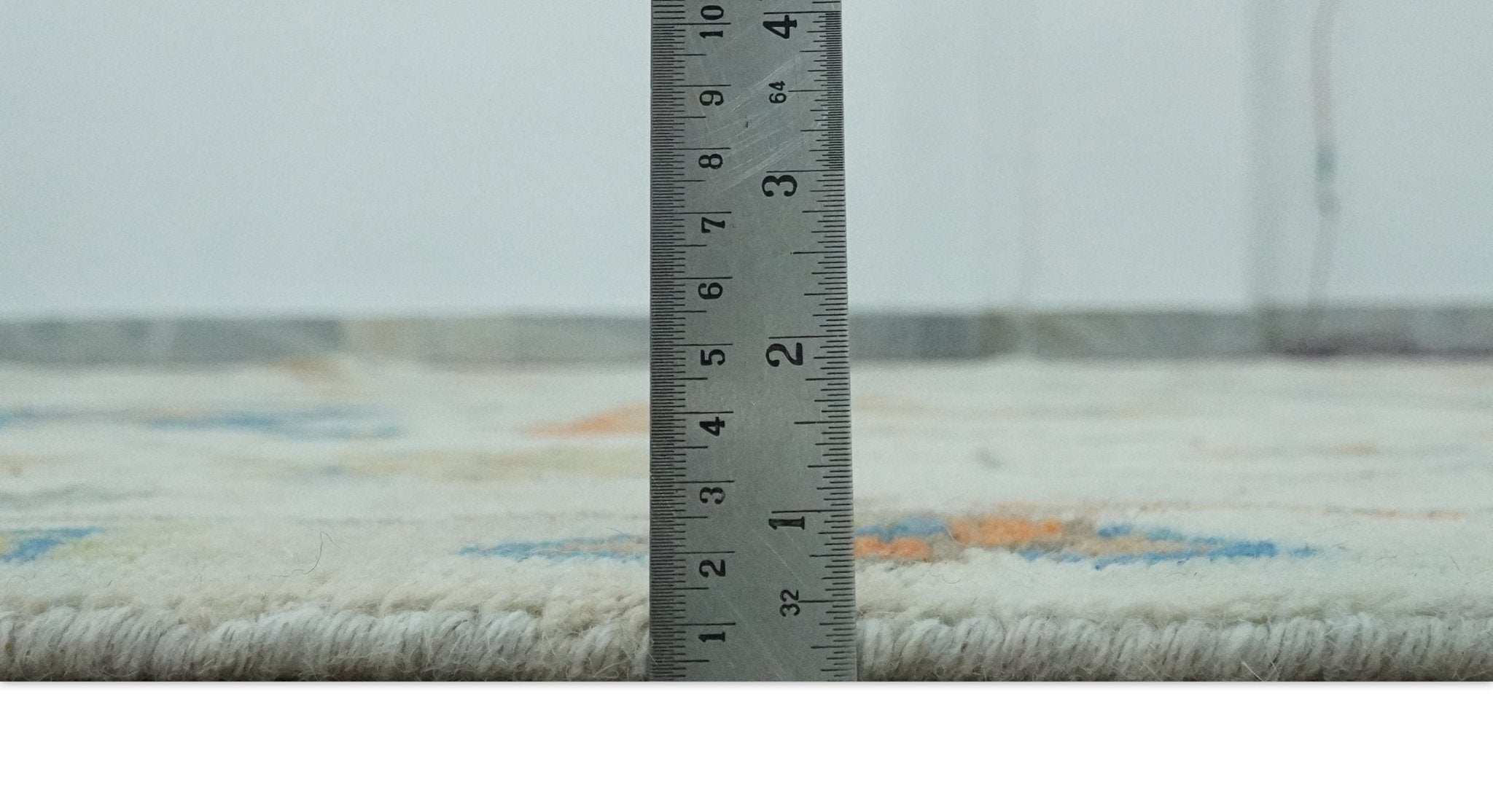 Colorful Ivory, Blue, Orange and Olive Hand Knotted Traditional Oriental Oushak Custom Made wool area Rug - The Rug Decor