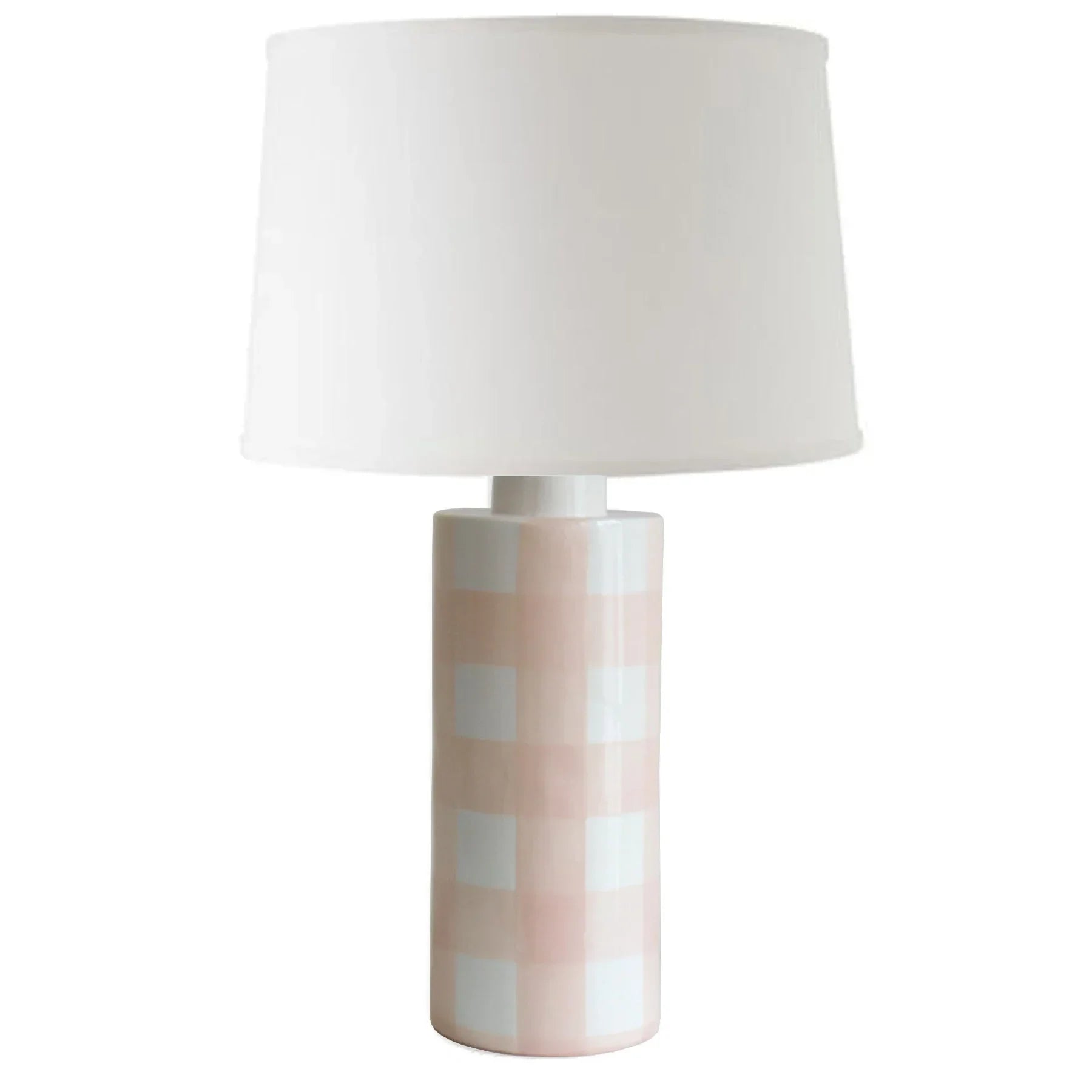 Blush Gingham Column Lamp - The Mayfair Hall