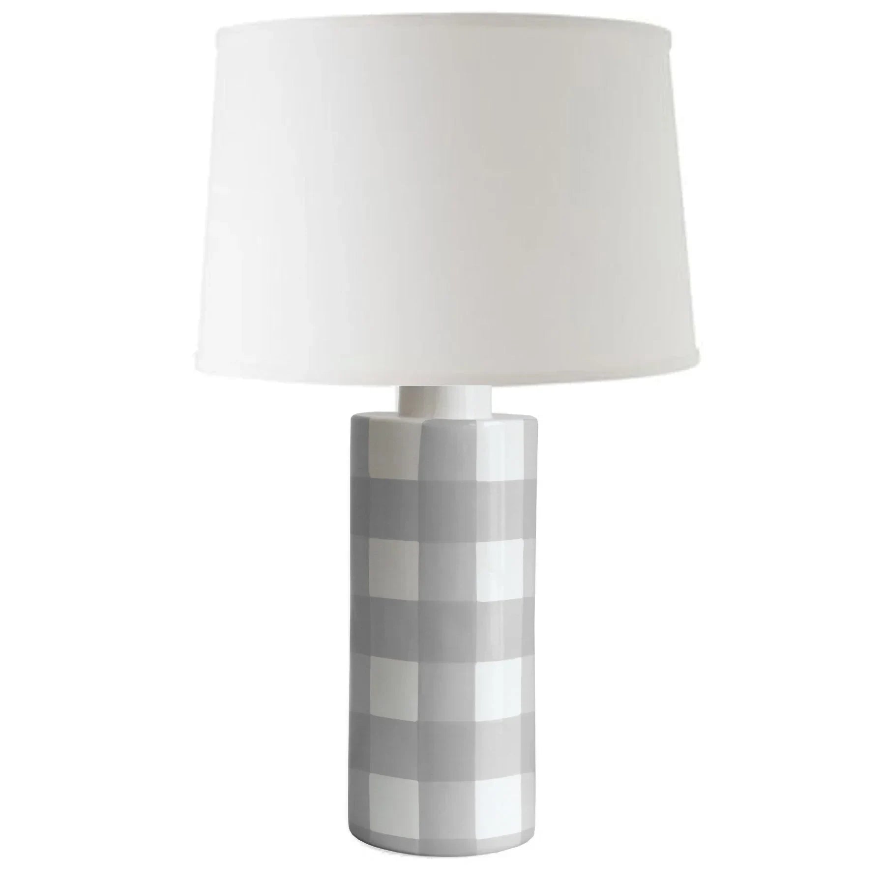 Graphite Gray Gingham Column Lamp - The Mayfair Hall