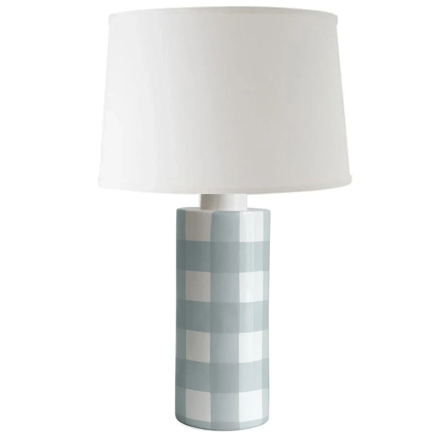 Lamb's Ear Blue Gingham Column Lamp - The Mayfair Hall