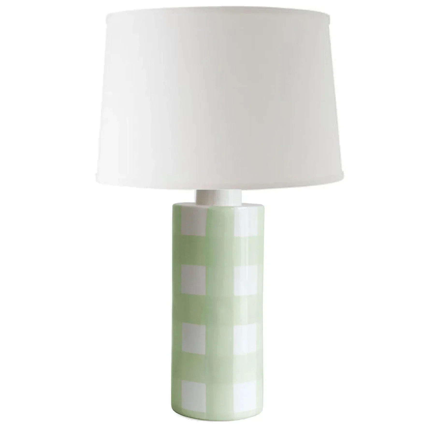Sea Glass Gingham Column Lamp - The Mayfair Hall