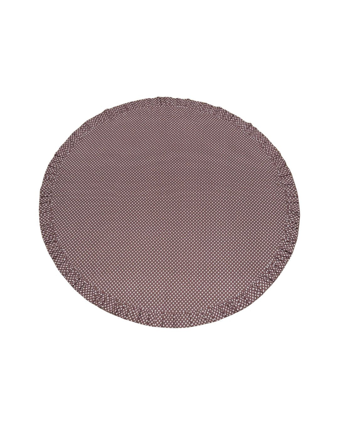 Constance Chocolate Round Tablecloth with Ruffle