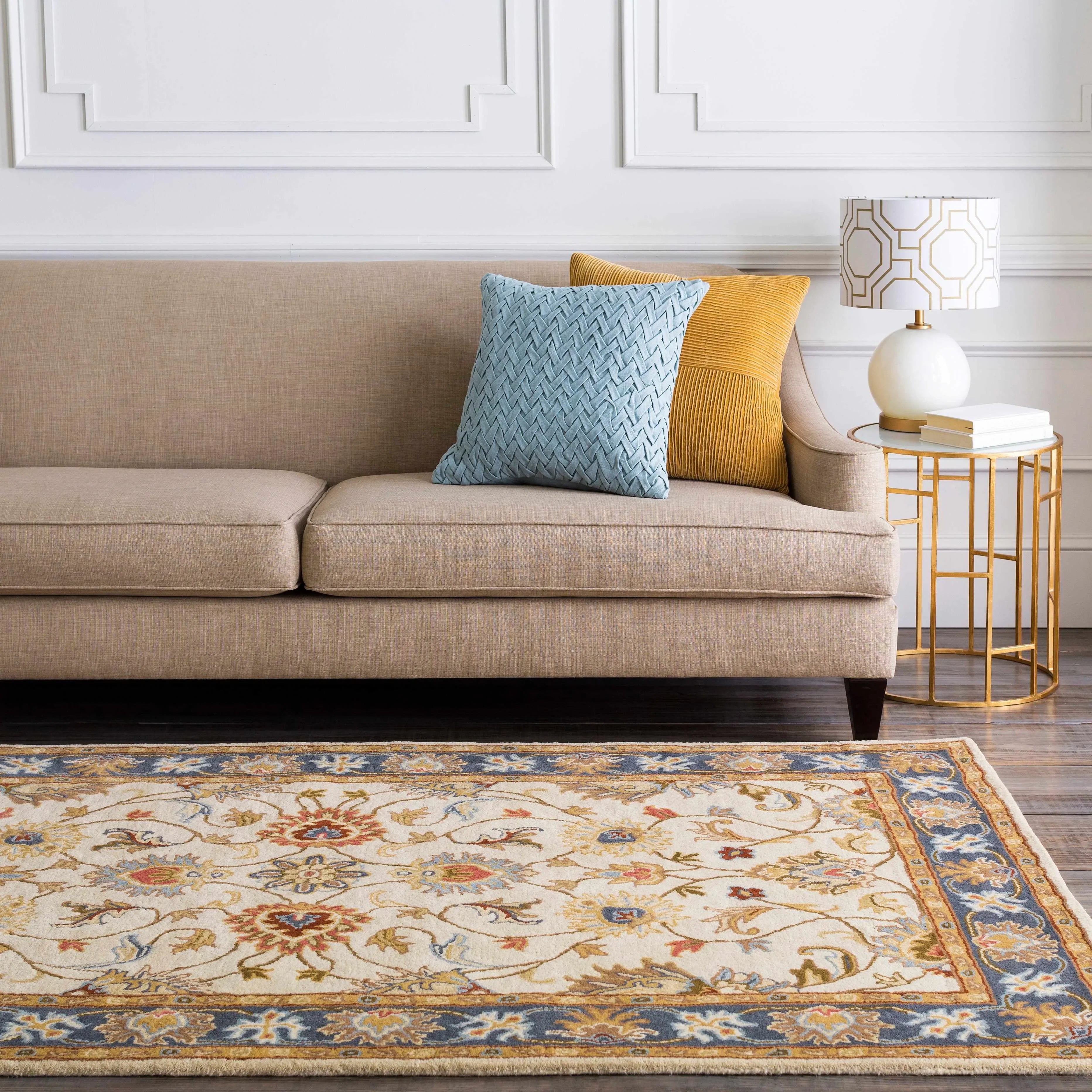 Cherryfield Wool Rug in Yellow and Sage
