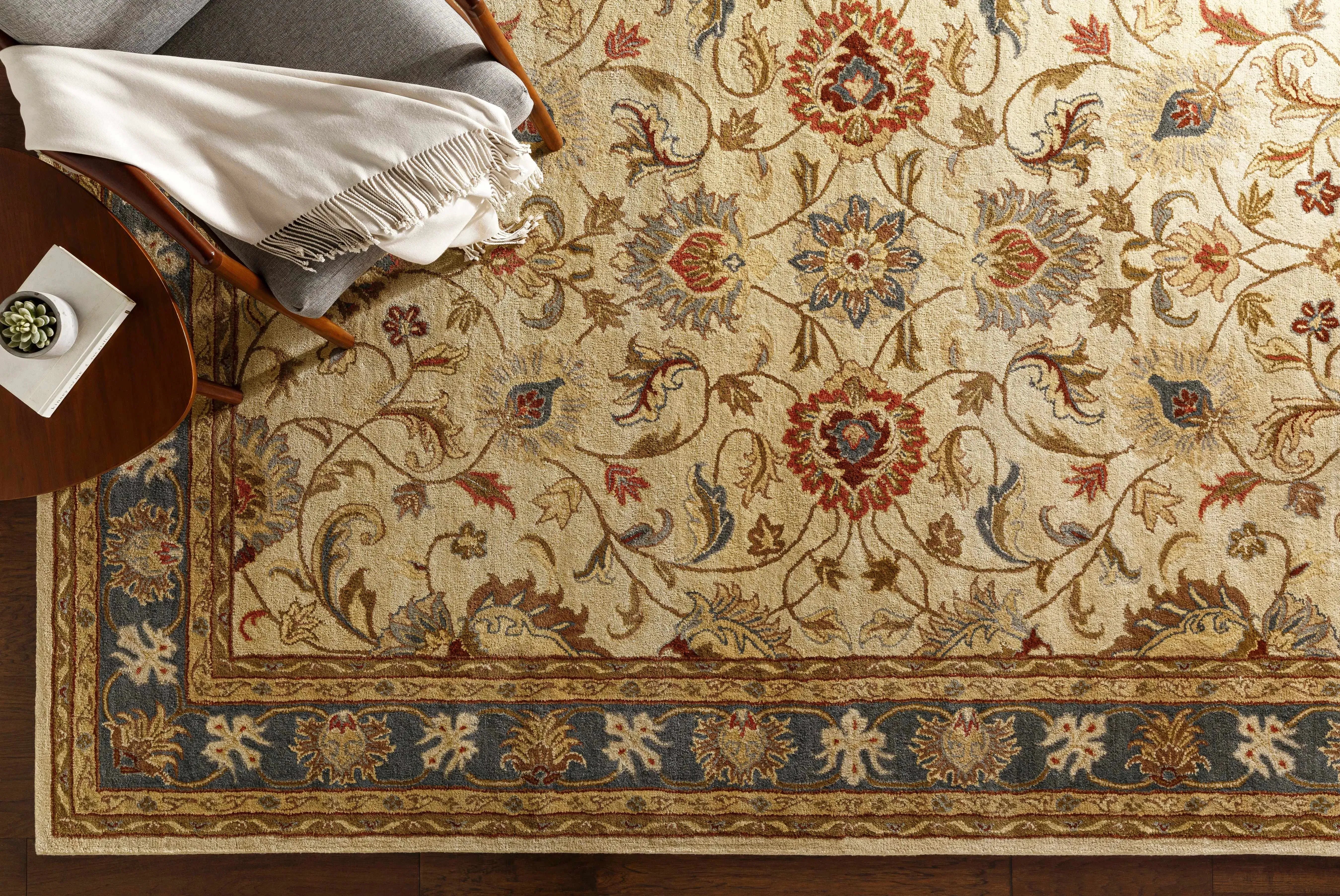 Cherryfield Wool Rug in Yellow and Sage