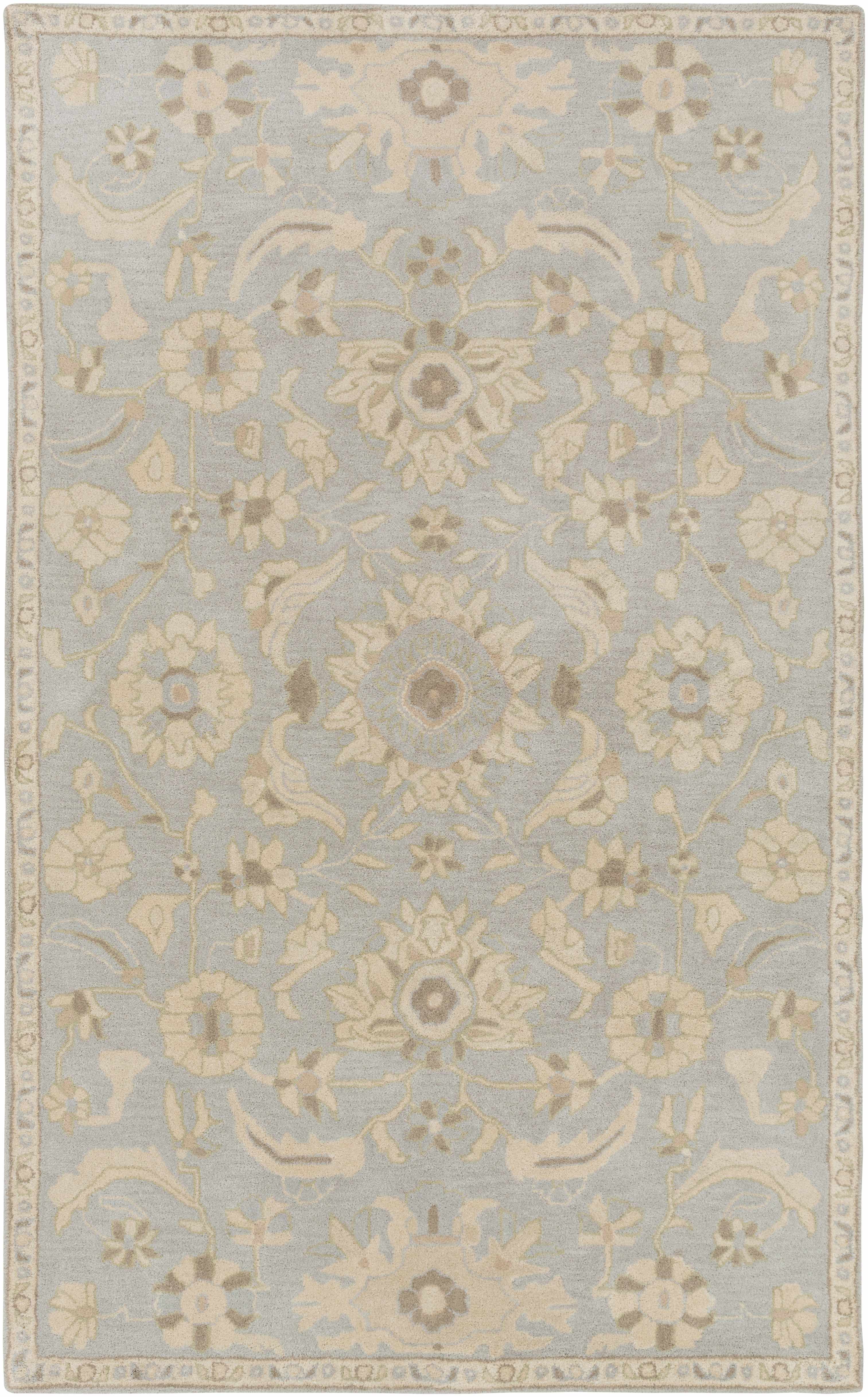 Copen Beige Floral Wool Rug