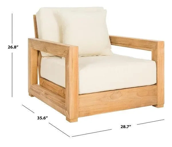 Montford Teak Wood Armchair in Natural - The Mayfair Hall