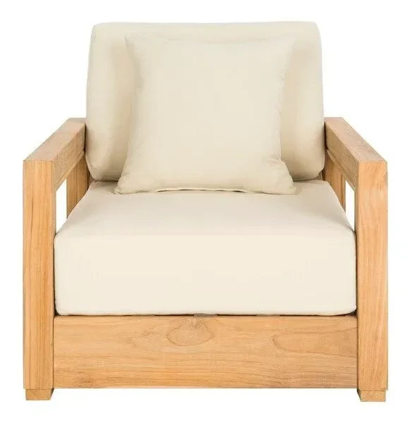 Montford Teak Wood Armchair in Natural - The Mayfair Hall