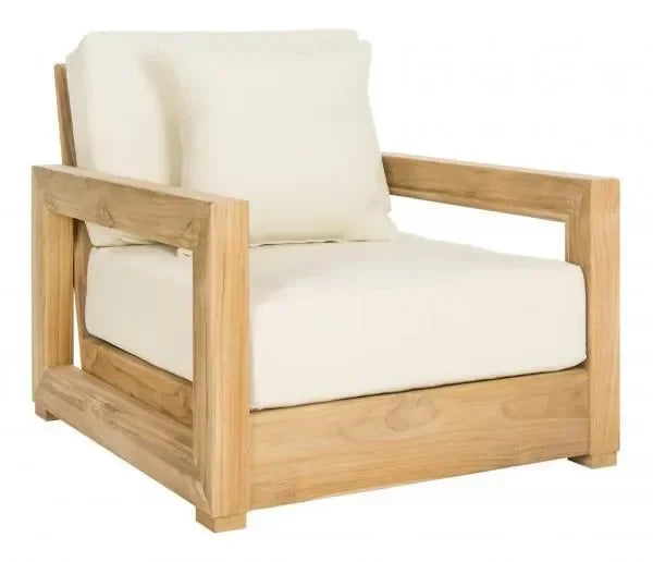 Montford Teak Wood Armchair in Natural - The Mayfair Hall