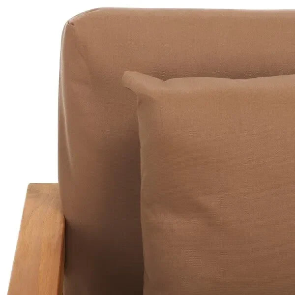 Montford Teak Wood Armchair in Brown - The Mayfair Hall