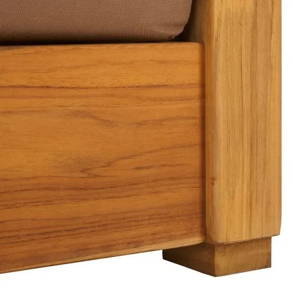 Montford Teak Wood Armchair in Brown - The Mayfair Hall