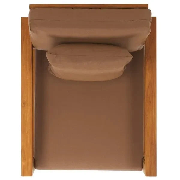 Montford Teak Wood Armchair in Brown - The Mayfair Hall