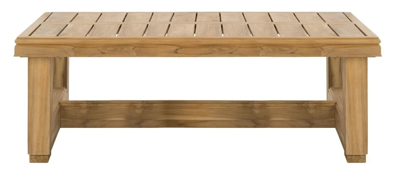 Montford Teak Wood Coffee Table in Natural - The Mayfair Hall