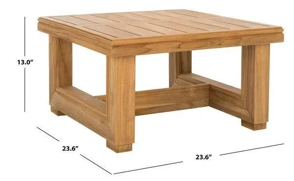 Montford Teak Wood End Table in Natural - The Mayfair Hall