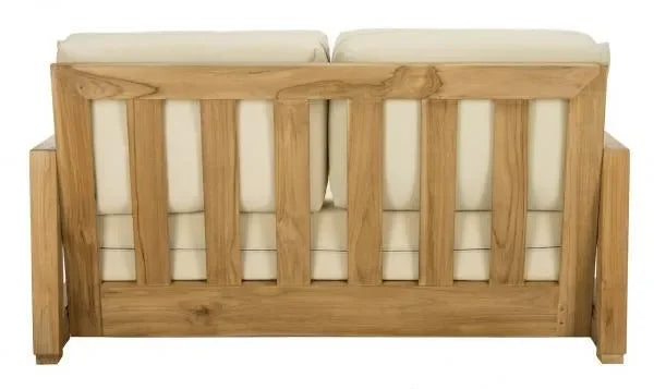 Montford Teak Wood Loveseat in Natural - The Mayfair Hall