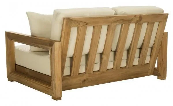 Montford Teak Wood Loveseat in Natural - The Mayfair Hall