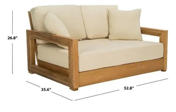 Montford Teak Wood Loveseat in Natural - The Mayfair Hall
