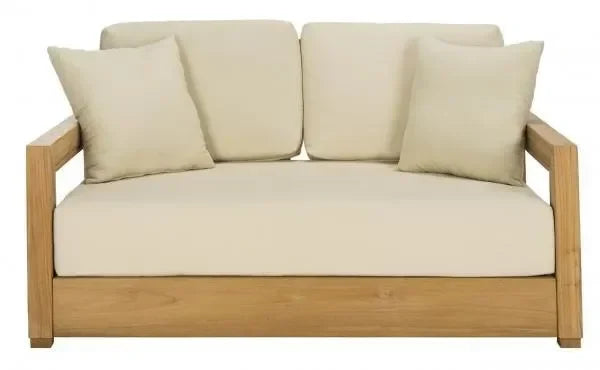 Montford Teak Wood Loveseat in Natural - The Mayfair Hall