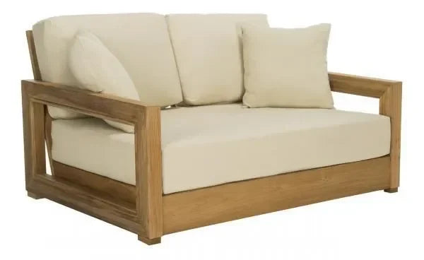 Montford Teak Wood Loveseat in Natural - The Mayfair Hall