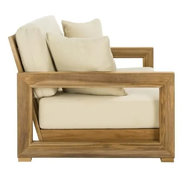 Montford Teak Wood Loveseat in Natural - The Mayfair Hall